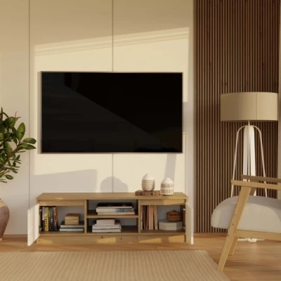 Stolík pod televízor SABA 1 - dub artisan / biely