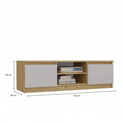 Stolík pod televízor SABA 1 - dub artisan / biely