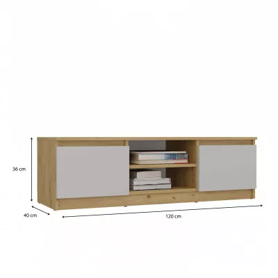 Stolík pod televízor SABA 1 - dub artisan / biely