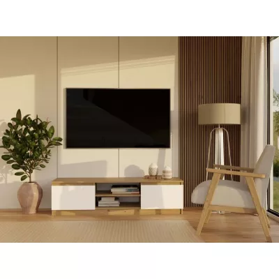 Televízny stolík SABA 2 - dub artisan / biely