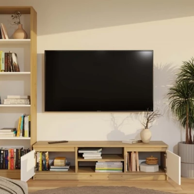 Televízny stolík SABA 2 - dub artisan / biely