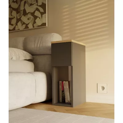 Nočný stolík FALKVILE 1 - antracit / dub artisan