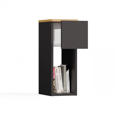 Nočný stolík FALKVILE 1 - antracit / dub artisan