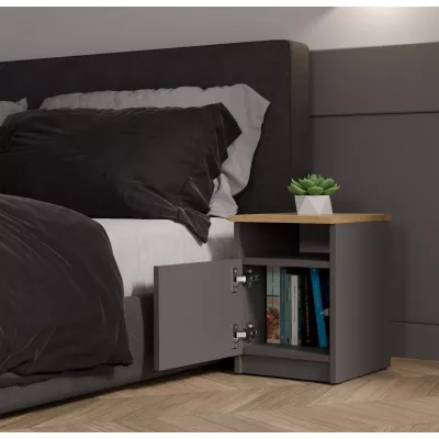 Nočný stolík FALKVILE 2 - antracit / dub artisan