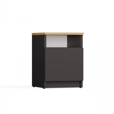 Nočný stolík FALKVILE 2 - antracit / dub artisan