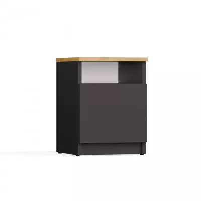 Nočný stolík FALKVILE 2 - antracit / dub artisan