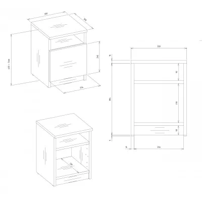 Nočný stolík FALKVILE 2 - dub artisan