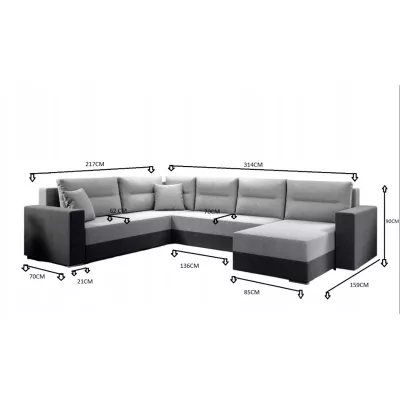 Rozkladacia sedacia súprava ISAMARA 2 - šedá / čierna