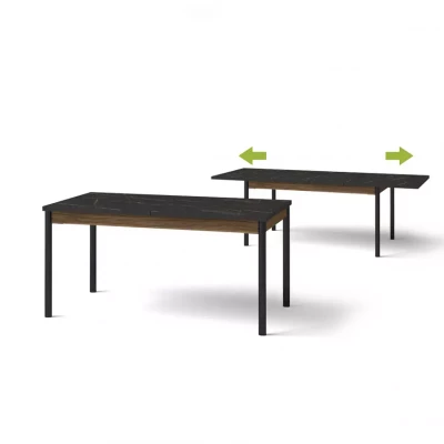Rozkladací jedálenský stôl 160(240)x90 ASHEBORO - orech / san sebastian / čierny