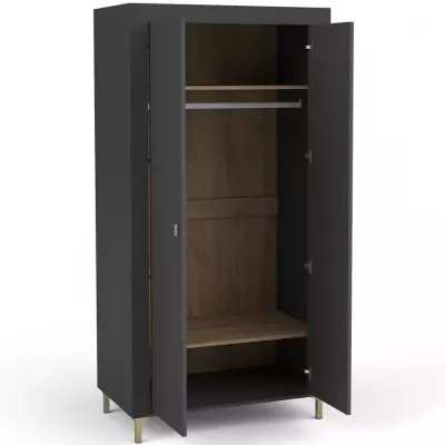 Šatníková skriňa 97 cm AUROVA - čierna