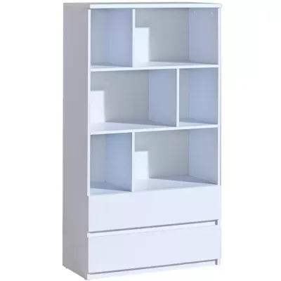 Vysoký regál so šuplíkmi CARYM - biely