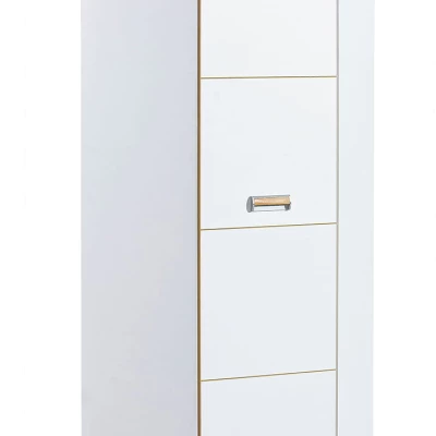 Rohová šatníková skriňa 71 cm CEDAR - dub nash / biela