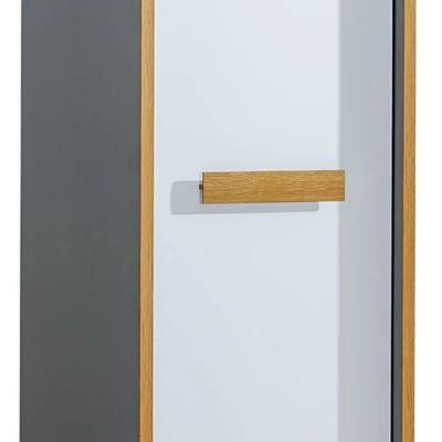 Policová šatníková skriňa 48 cm DOBSON - dub riviéra / biela / antracit