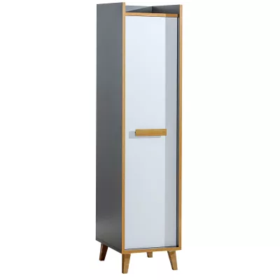 Policová šatníková skriňa 48 cm DOBSON - dub riviéra / biela / antracit