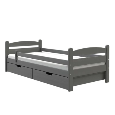 Jednolôžková posteľ 90x200 GASTON so šuplíkmi - antracit