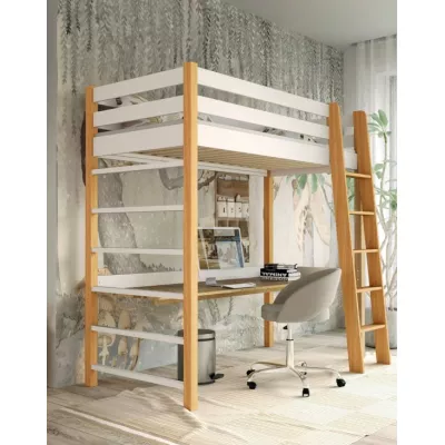 Detská vyvýšená posteľ 80x190 GOLDBORO - dub / biela
