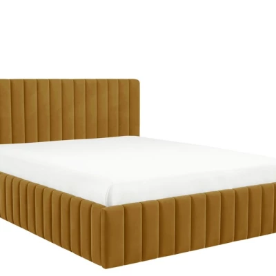 Manželská posteľ s úložným priestorom 140x200 ONANCOK 1 - horčicová