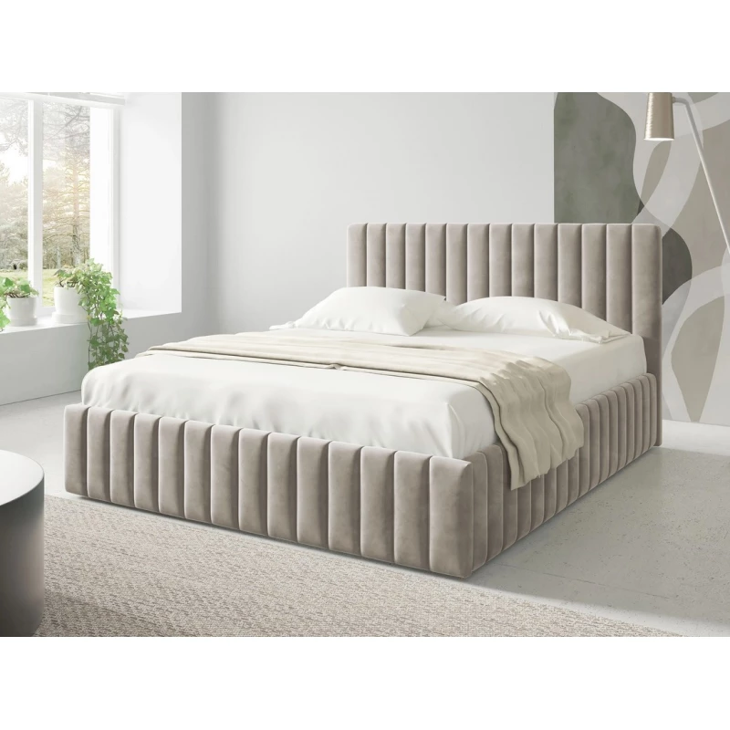 Manželská posteľ s úložným priestorom 160x200 ONANCOK 1 - latte