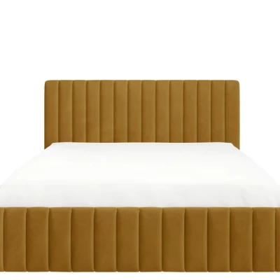 Manželská posteľ s úložným priestorom 160x200 ONANCOK 1 - horčicová