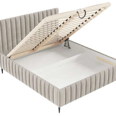 Dvojlôžková posteľ s úložným priestorom 140x200 ONANCOK 2 - latte