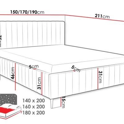 Dvojlôžková posteľ s úložným priestorom 140x200 ONANCOK 2 - špinavá ružová