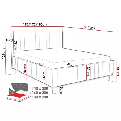 Dvojlôžková posteľ s úložným priestorom 140x200 ONANCOK 2 - špinavá ružová