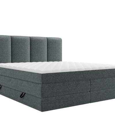 Boxspringová manželská posteľ 140x200 PULASKI - tmavá šedá