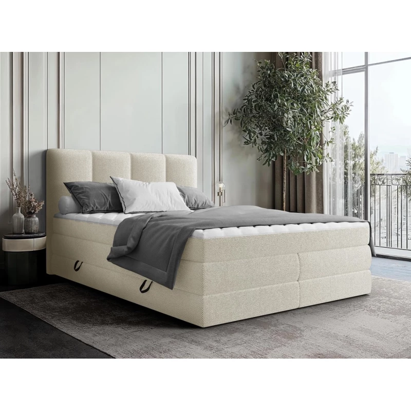 Boxspringová manželská posteľ 180x200 PULASKI - béžová