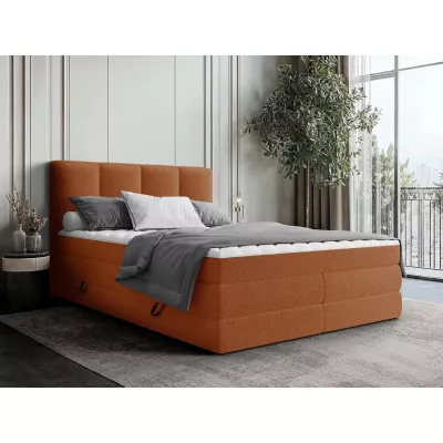 Boxspringová manželská posteľ 180x200 PULASKI - tehlová červená