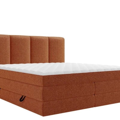 Boxspringová manželská posteľ 140x200 PULASKI - tehlová červená