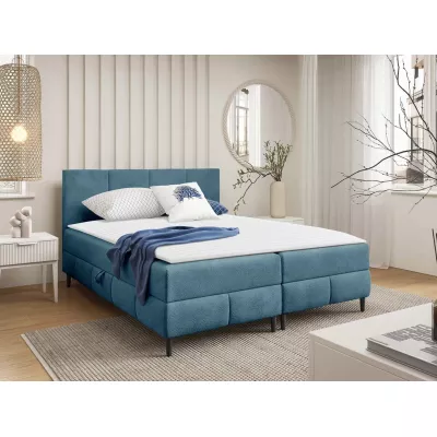 Hotelová manželská posteľ 180x200 NEWSOMS 2 - modrá + topper ZDARMA