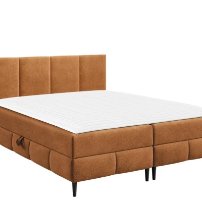 Hotelová manželská posteľ 140x200 NEWSOMS 2 - koňaková + topper ZDARMA