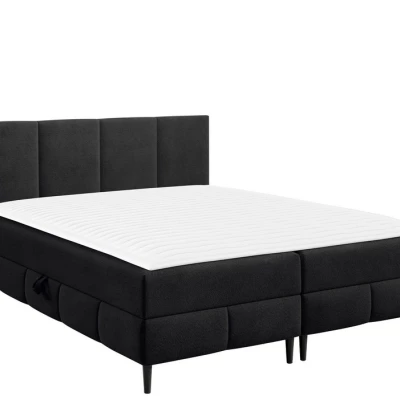 Hotelová manželská posteľ 140x200 NEWSOMS 2 - čierna + topper ZDARMA