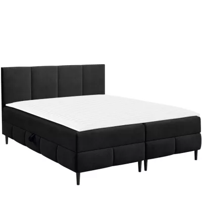 Hotelová manželská posteľ 160x200 NEWSOMS 2 - čierna + topper ZDARMA