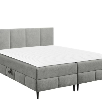 Hotelová manželská posteľ 200x200 NEWSOMS 2 - šedá + topper ZDARMA
