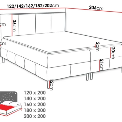 Hotelová manželská posteľ 140x200 NEWSOMS 2 - koňaková + topper ZDARMA