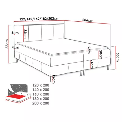 Hotelová manželská posteľ 140x200 NEWSOMS 2 - koňaková + topper ZDARMA