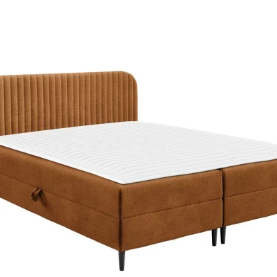 Kontinentálna manželská posteľ 160x200 NEWSOMS 1 - koňaková + topper ZDARMA