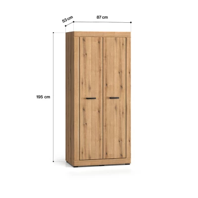 Šatníková skriňa 87 cm ADELLA - dub evoke