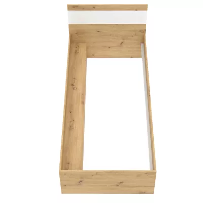 Jednolôžková posteľ 90x200 ADIRA - dub artisan / biela