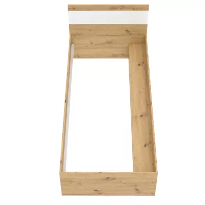 Jednolôžková posteľ 90x200 ADIRA - dub artisan / biela