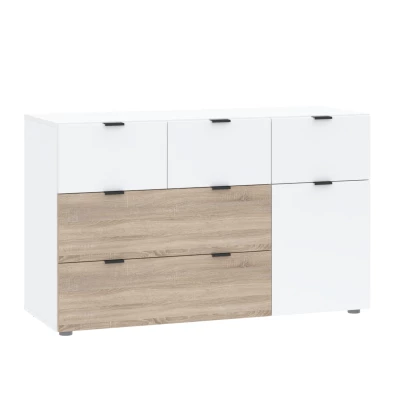 Komoda so šuplíkmi ZARA - biela / dub