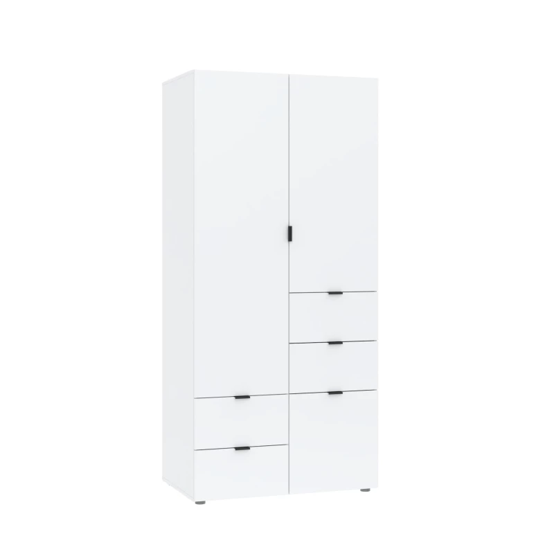 Kombinovaná šatníková skriňa 90 cm ZARA - biela