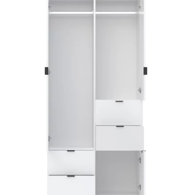 Kombinovaná šatníková skriňa 90 cm ZARA - biela