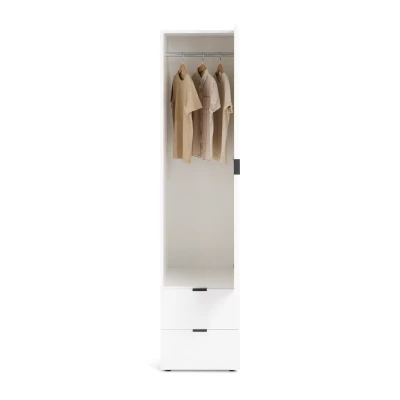 Úzka šatníková skriňa 45 cm ZARA - biela