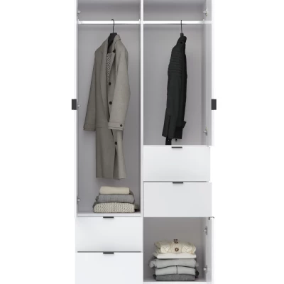 Kombinovaná šatníková skriňa 90 cm ZARA - biela / dub