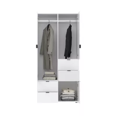 Kombinovaná šatníková skriňa 90 cm ZARA - biela / dub