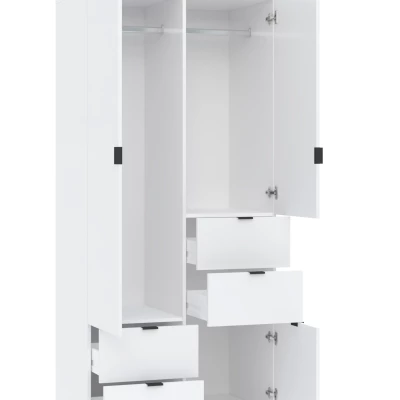 Kombinovaná šatníková skriňa 90 cm ZARA - biela / dub