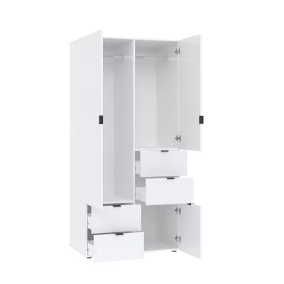 Kombinovaná šatníková skriňa 90 cm ZARA - biela / dub