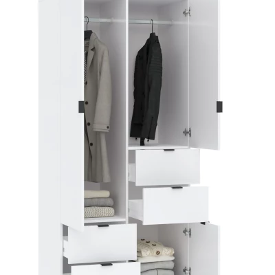 Kombinovaná šatníková skriňa 90 cm ZARA - biela / dub